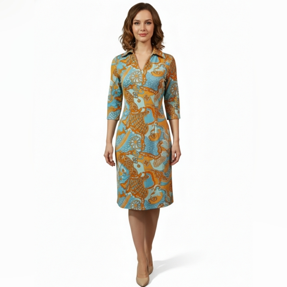J Mclaughlin Elegant Multicolor Patterned Dress - image 2